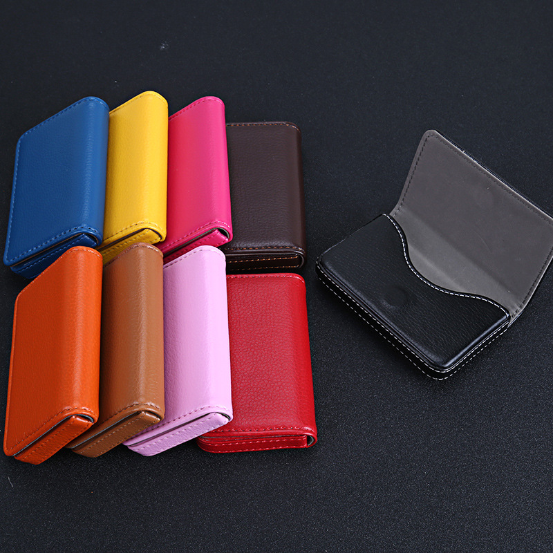 Travel Wallet Slim - Tarjetero de cuero PU con hebilla