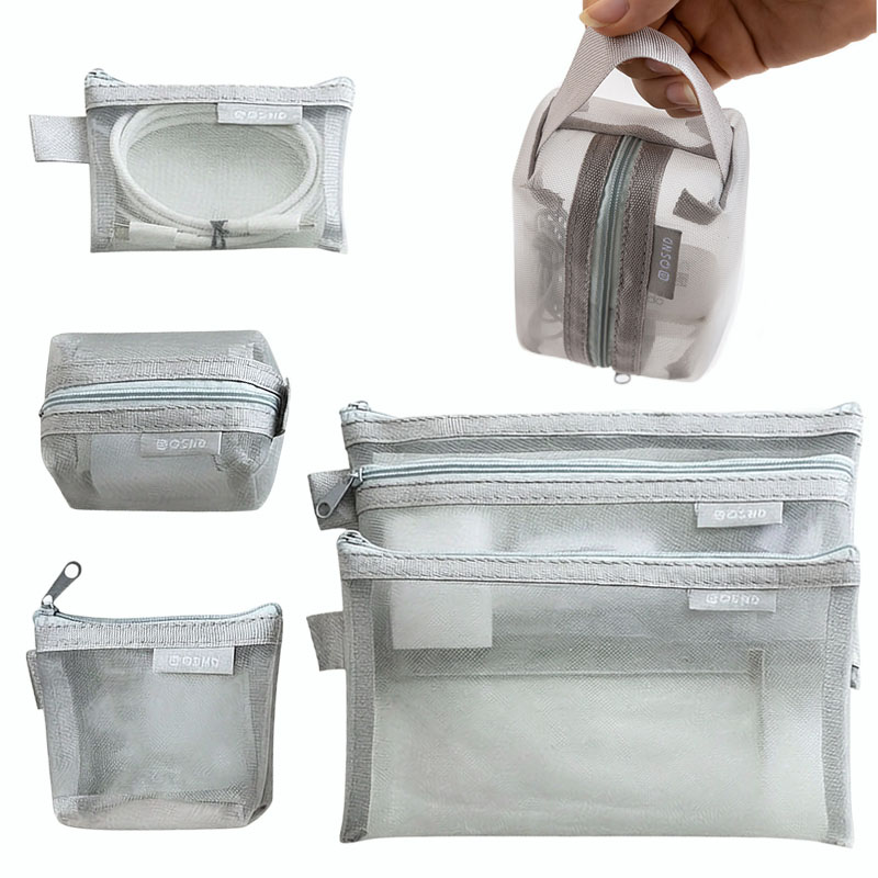 Travel Accessories Needed - Bolsas organizadoras de malla gris –