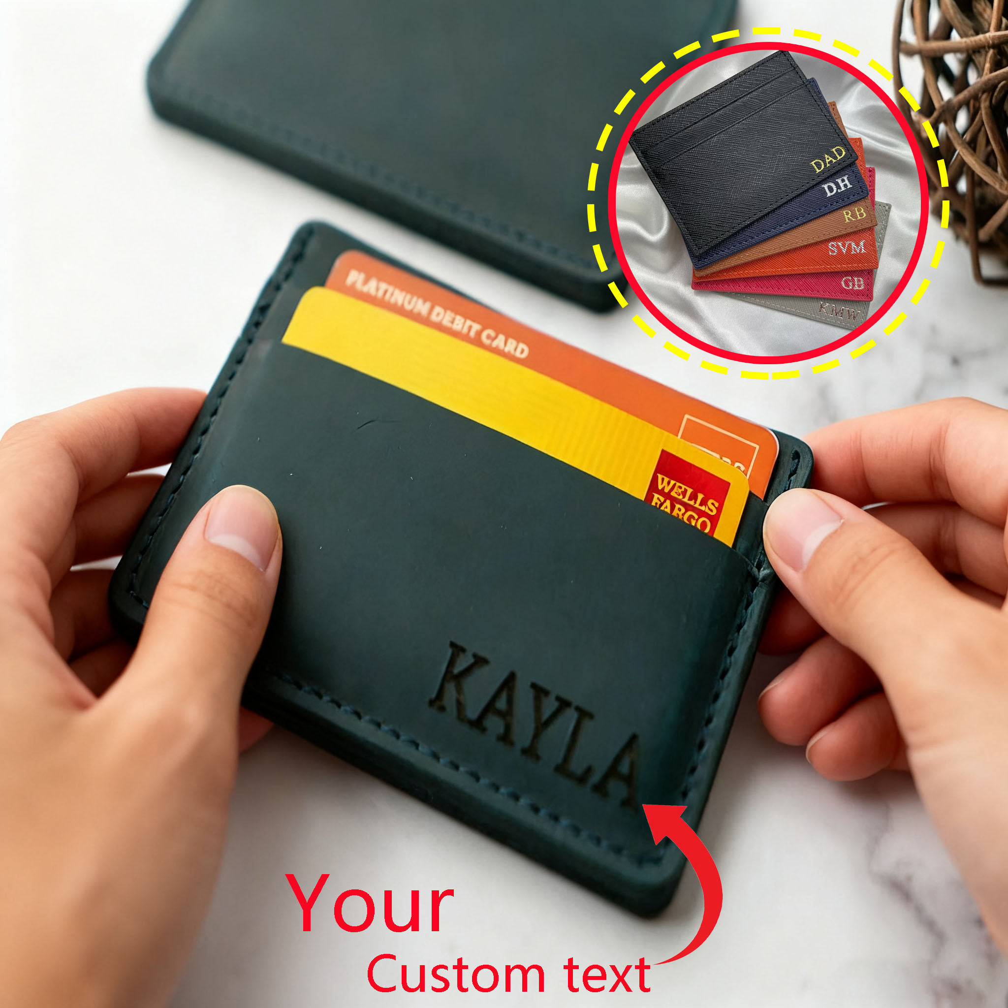 Travel Wallet Slim - Tarjetero de identificación de cuero de