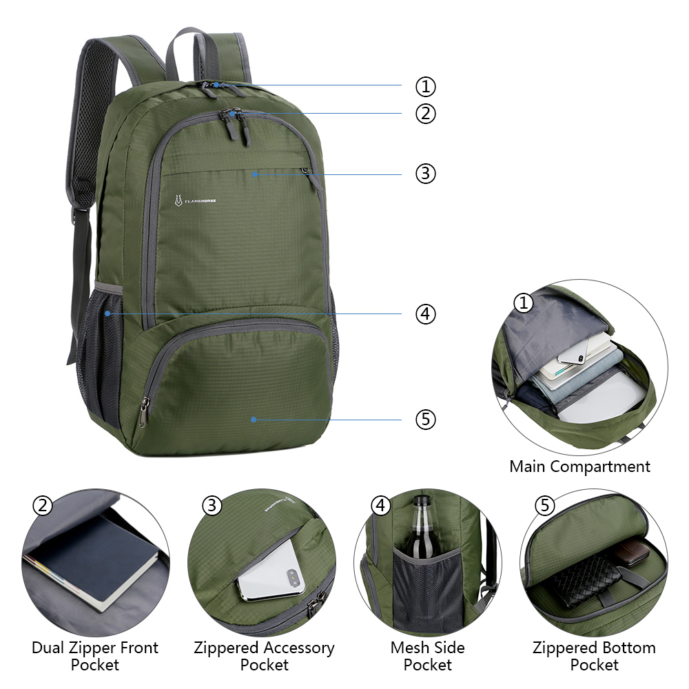 Mochila Plegable ligera para h - Packable Daypack Foldable reseña y precio